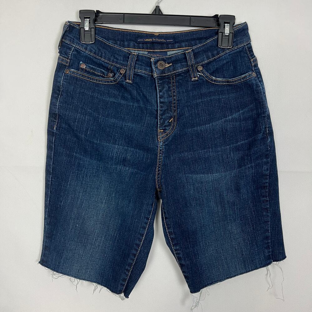 Levi's 512 High-Rise Dark Wash Cut-Off Denim Shorts Size 10